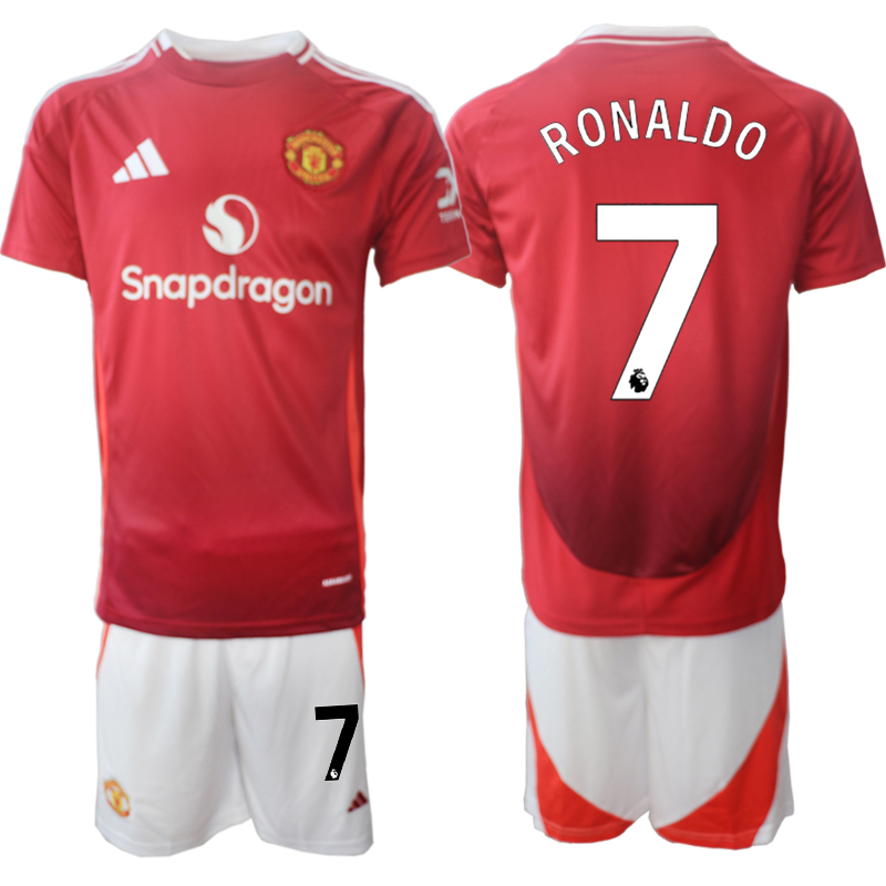 Men 2024-2025 Club Manchester United home Red 7 Soccer Jersey